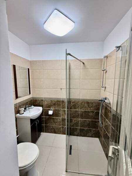 Piata Alba Iulia, apartament 2 camere decomandat, parter, 2 bai, centrala